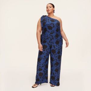 Kate Spade Blue and Black Floral Jumpsuit
